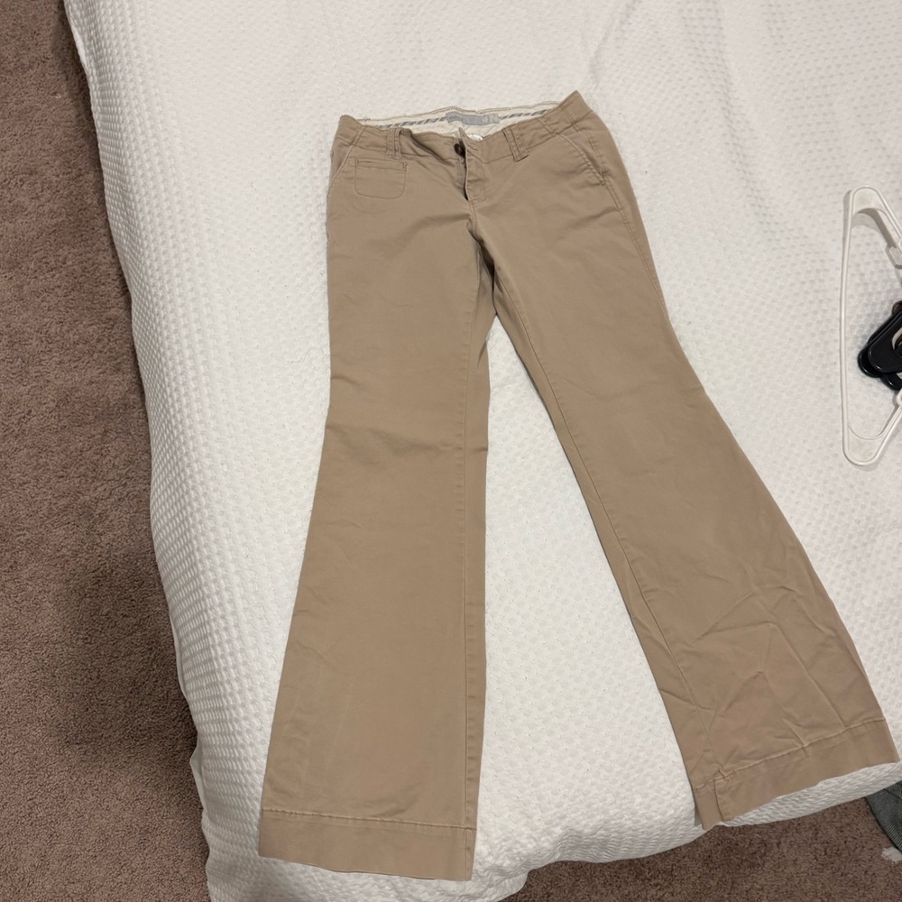 Beige Women's Lowrise Flare Pants - Y2K Classic